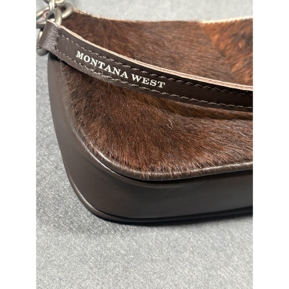 Montana West Crossbody Bag Womens Brown Genuine Leather Hair-On Hide Western - Picture 4 of 16